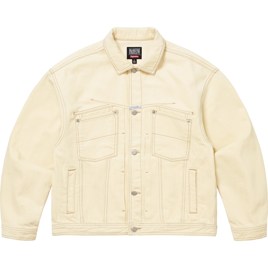 Supreme Supreme Marithé + François Girbaud X-Seam Denim Trucker Jacket (SS25) - Pale Yellow - $278