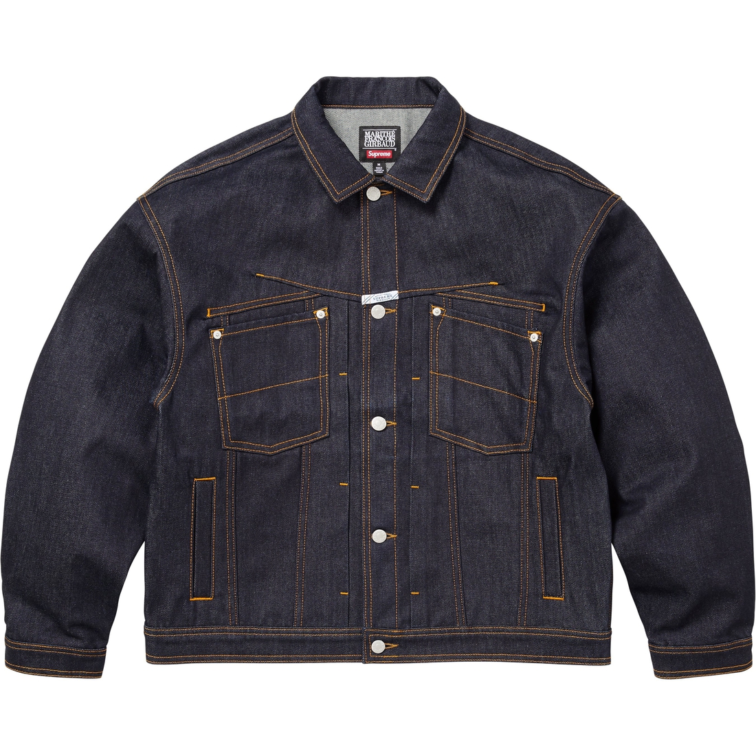 Supreme Supreme Marithé + François Girbaud X-Seam Denim Trucker Jacket (SS25) - Rigid Indigo - $278