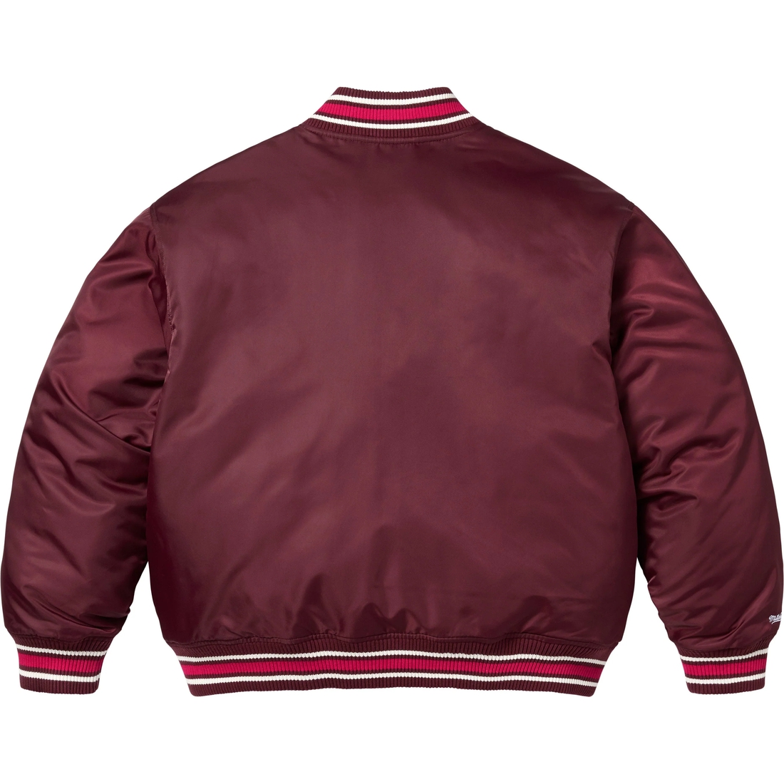 Supreme Supreme Mitchell & Ness Camo Logo Varsity Jacket (SS25) - Burgundy - $268