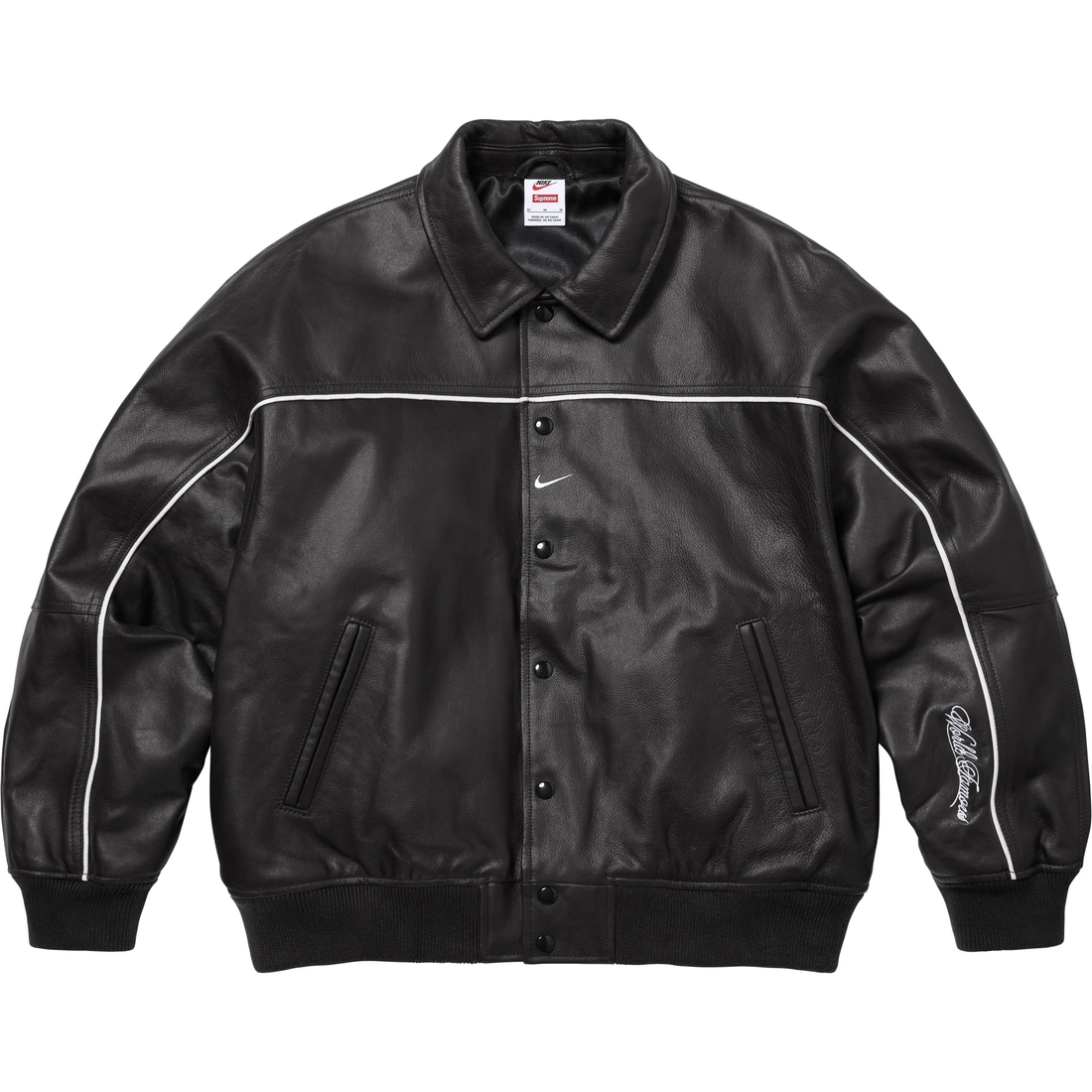 Supreme Supreme Nike Leather Varsity Jacket (SS25) - Black - $698