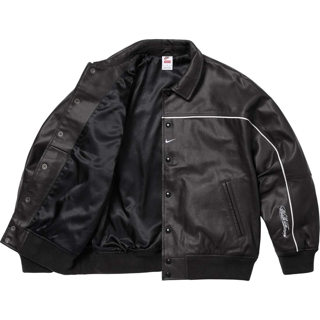 Supreme Supreme Nike Leather Varsity Jacket (SS25) - Black - $698