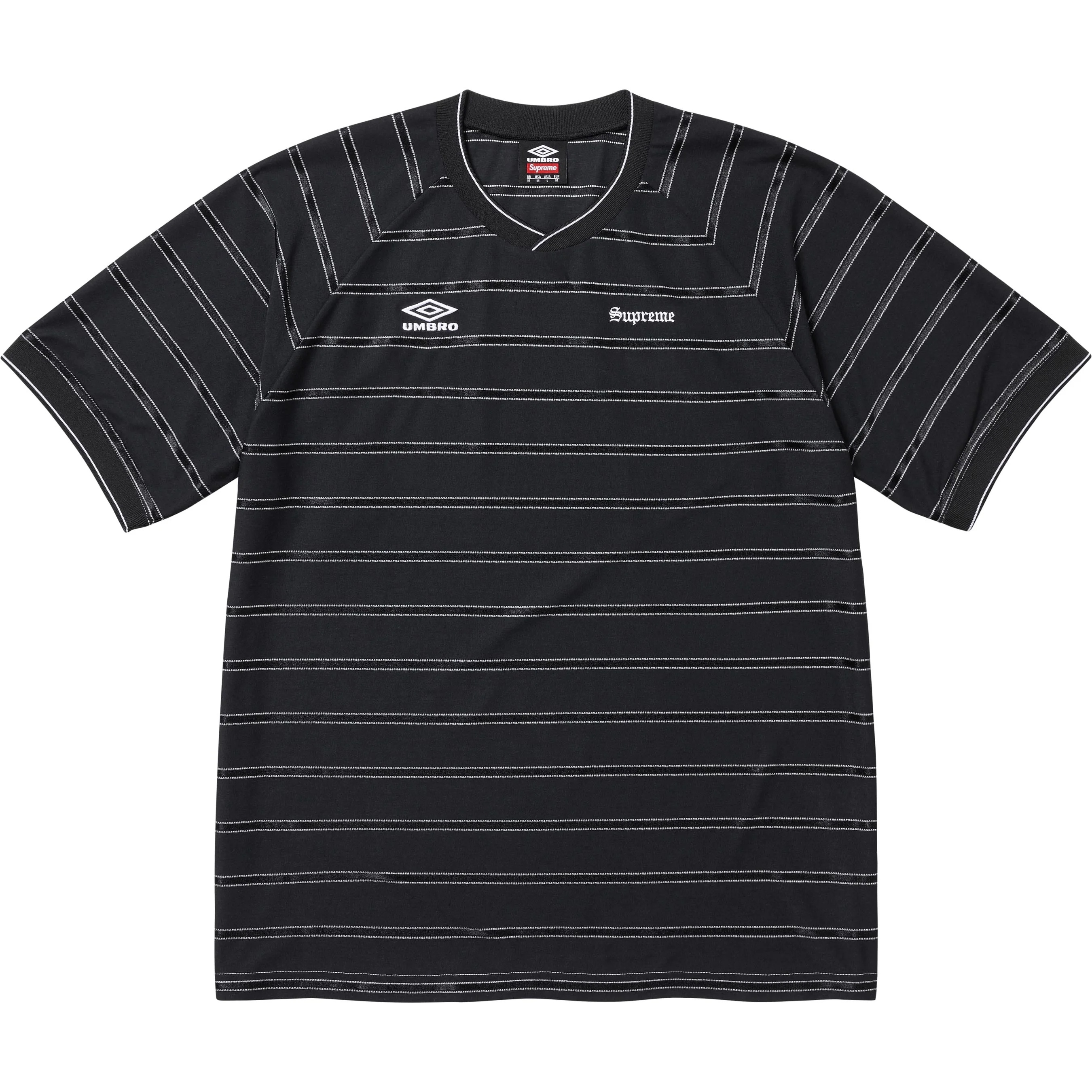 Supreme Supreme Umbro Stripe Soccer Jersey (SS25) - Black - $98