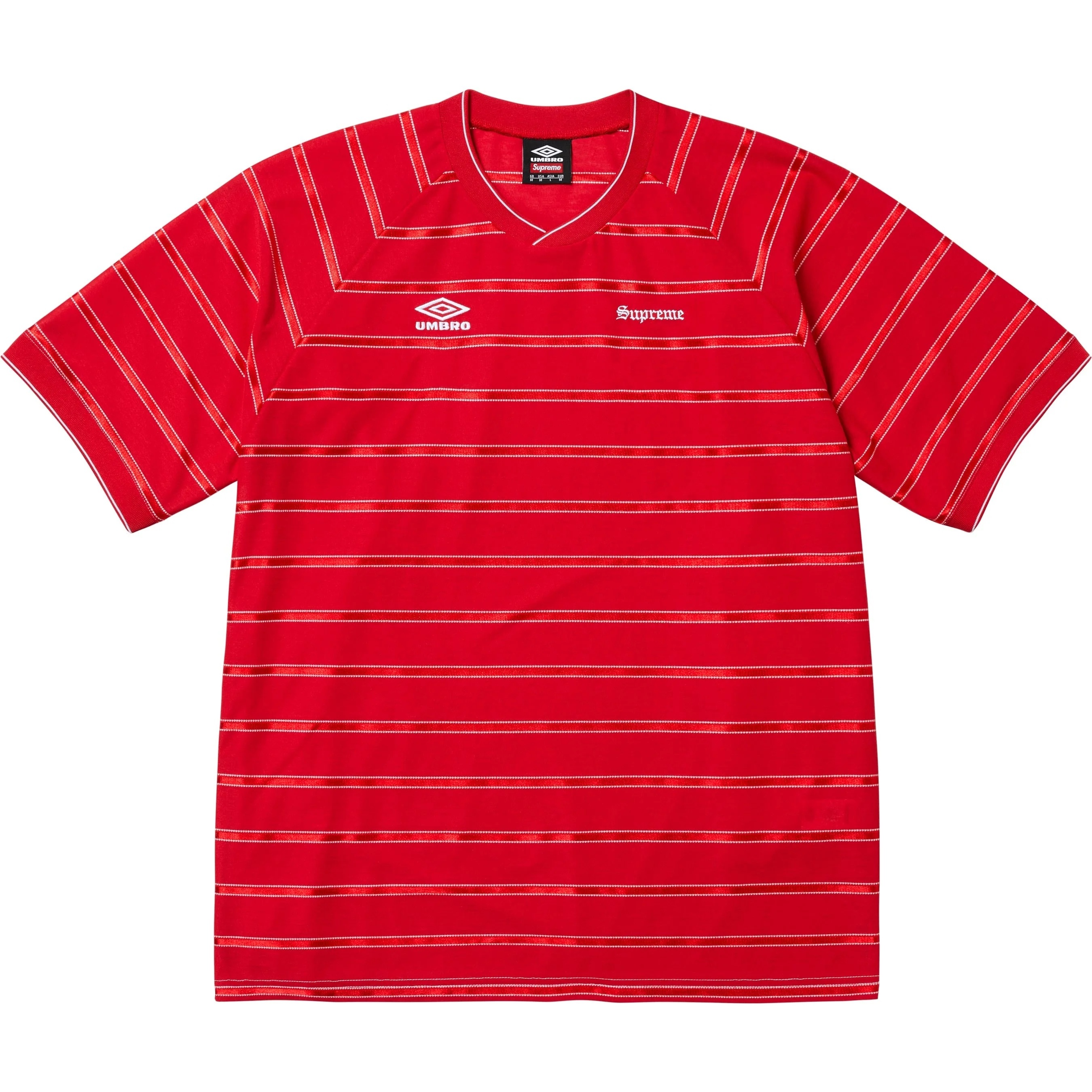Supreme Supreme Umbro Stripe Soccer Jersey (SS25) - Red - $98