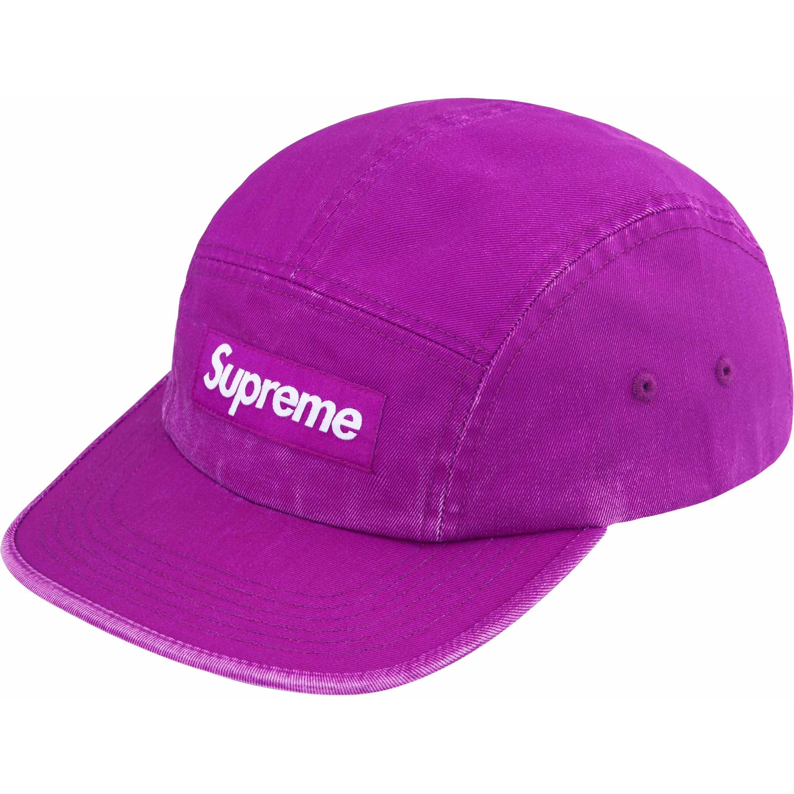Supreme Washed Chino Twill Camp Cap (SS25) - Bright Purple - $48