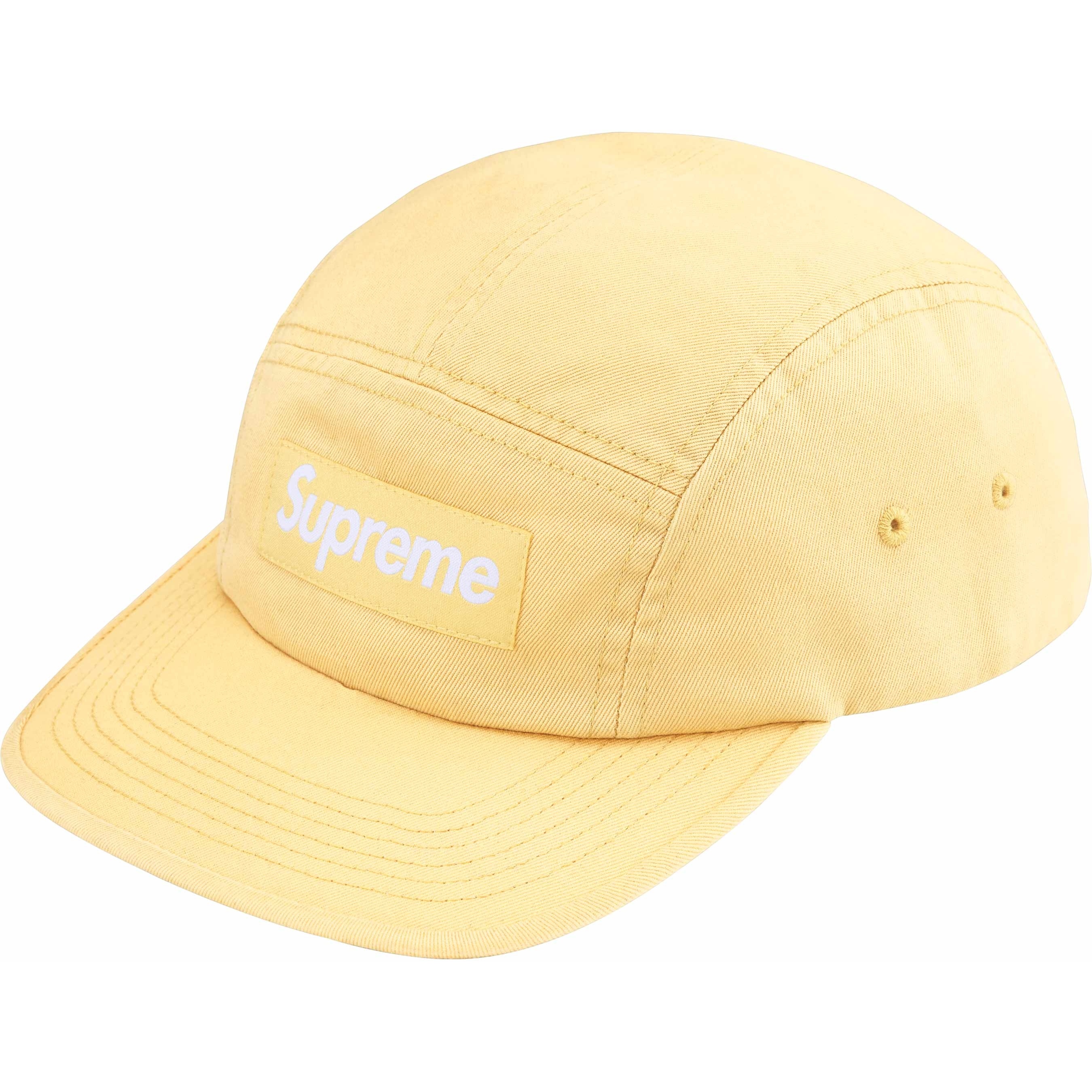 Supreme Washed Chino Twill Camp Cap (SS25) - Light Yellow - $48