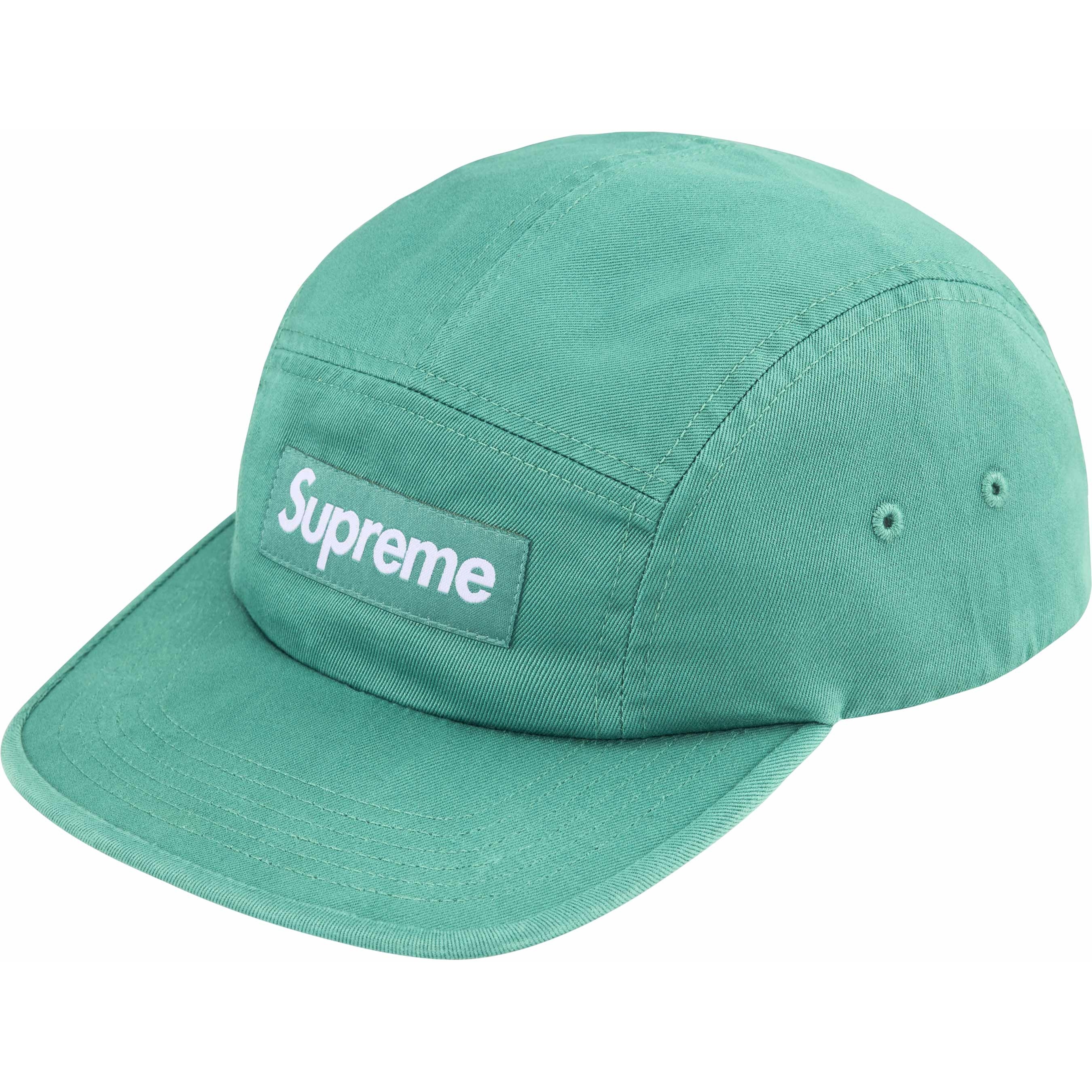 Supreme Washed Chino Twill Camp Cap (SS25) - Sage - $48