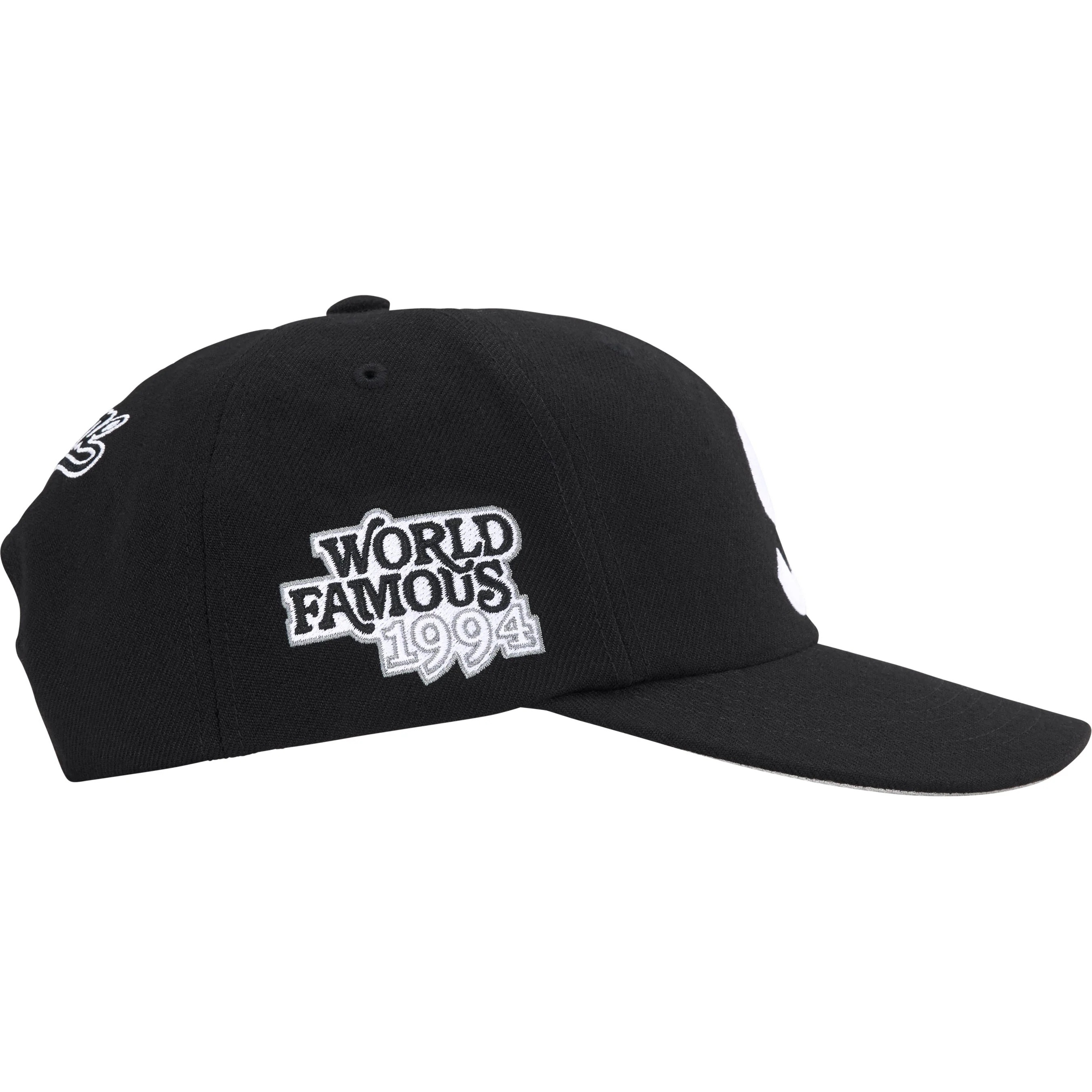 Supreme World Famous S Logo 6-Panel (SS25) - Black - $48