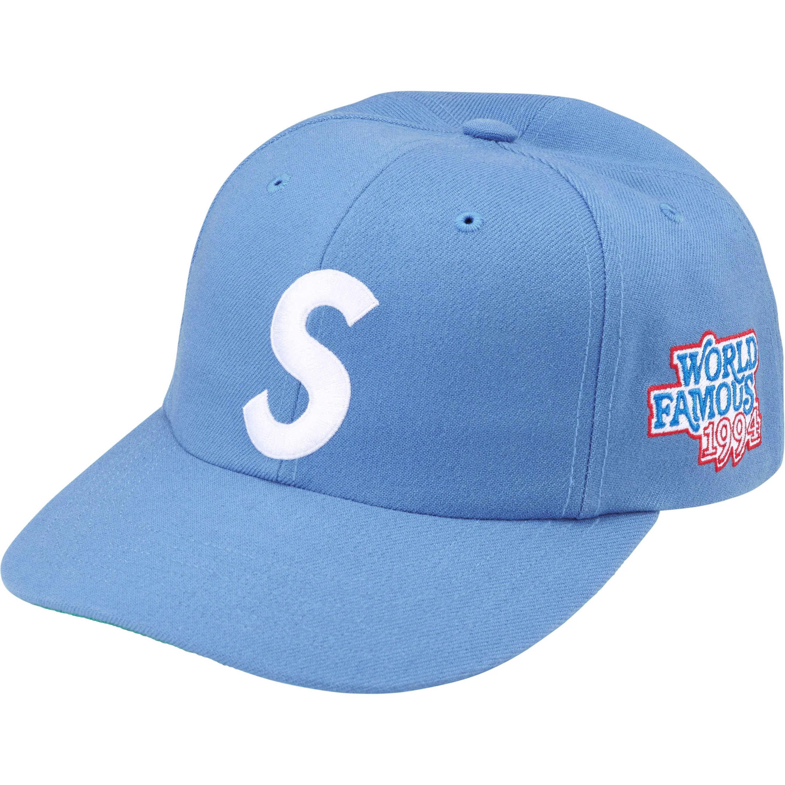 Supreme World Famous S Logo 6-Panel (SS25) - Light Blue - $48
