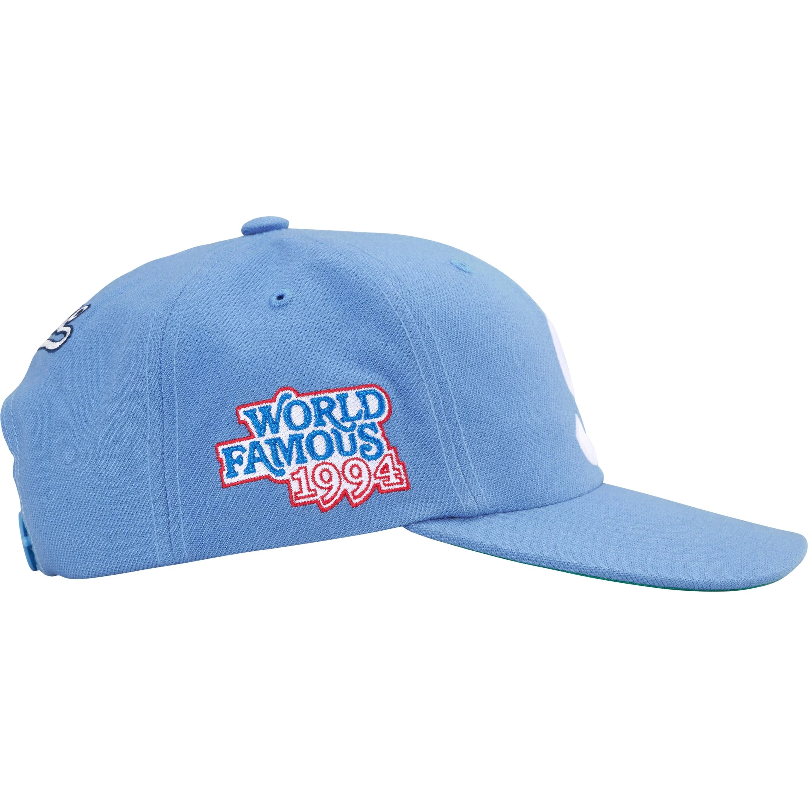 Supreme World Famous S Logo 6-Panel (SS25) - Light Blue - $48