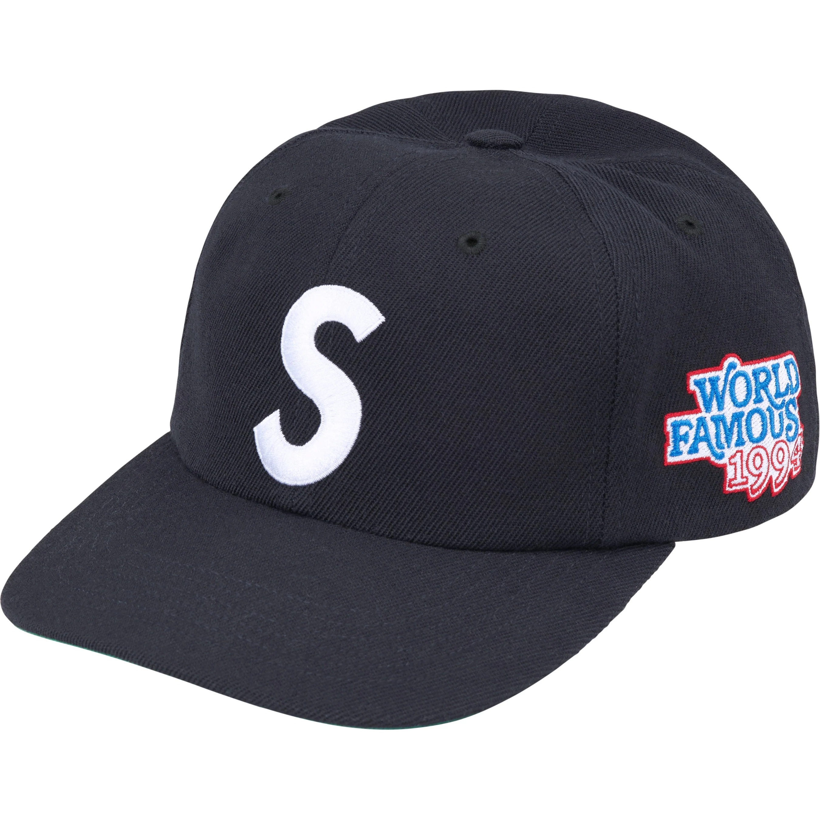 Supreme World Famous S Logo 6-Panel (SS25) - Navy - $48