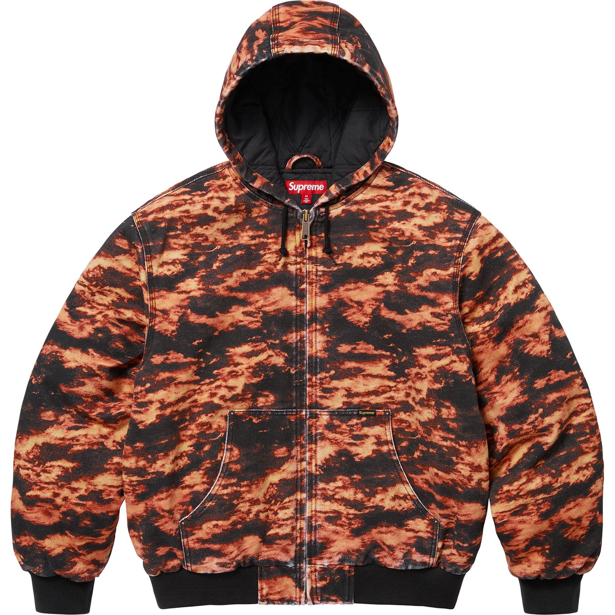 Supreme AOI Embroidered Hooded Work Jacket (SS25) - Flames - $698
