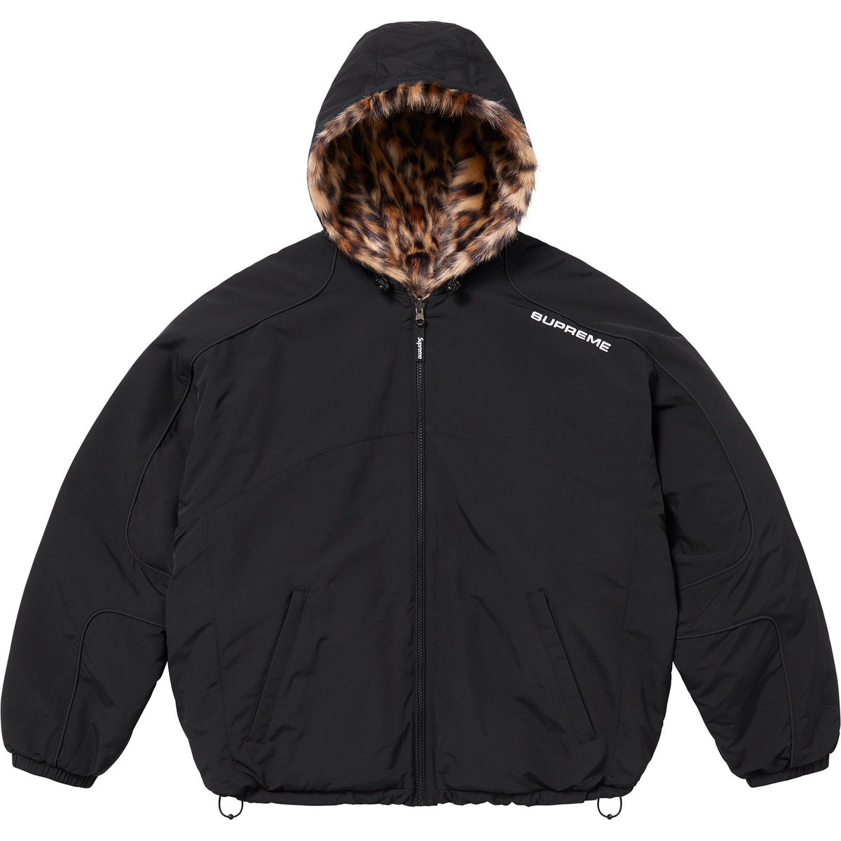 Supreme Faux Fur Reversible Hooded Track Jacket (SS25) - Black - $368