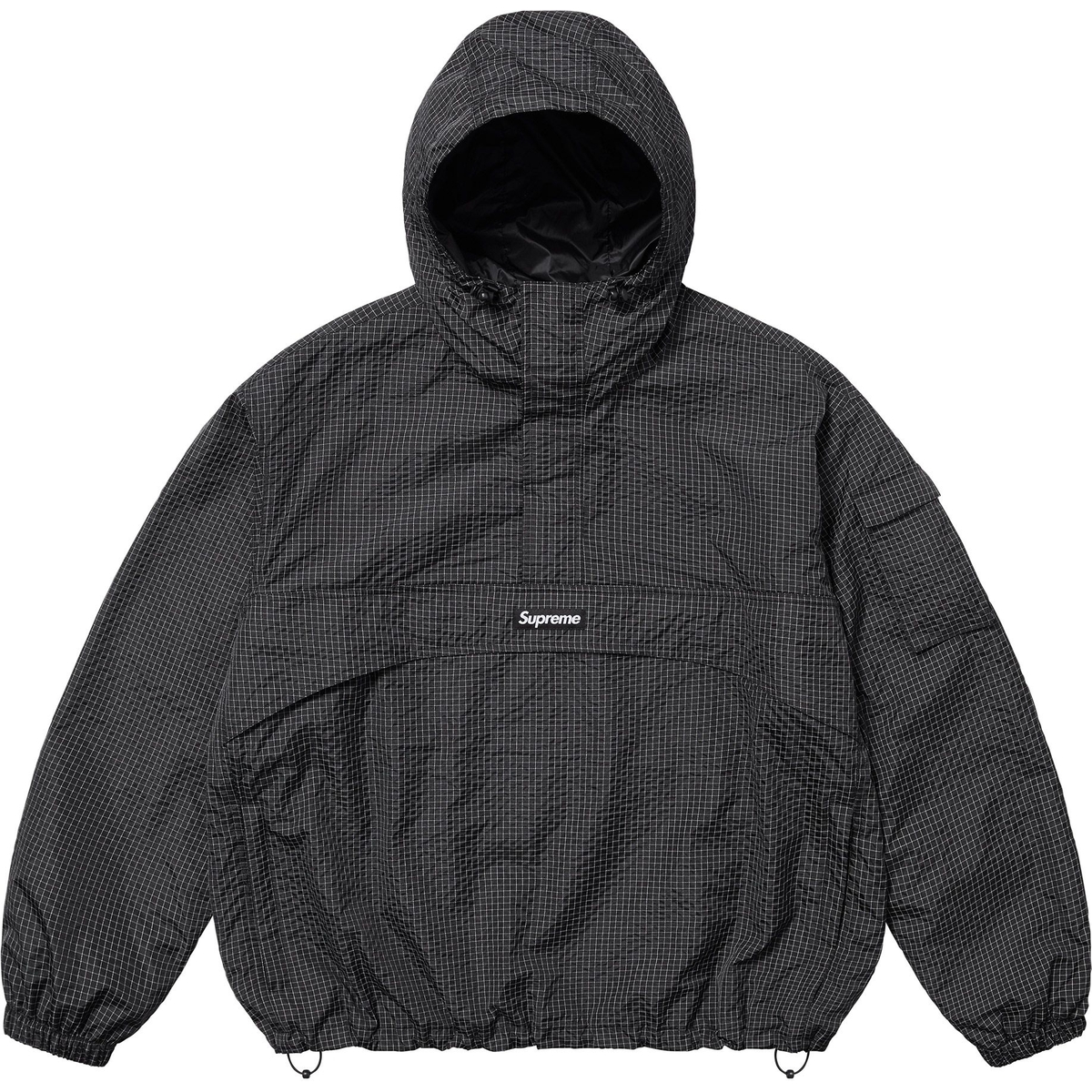 Supreme Reflective Ripstop Anorak (SS25) - Black - $198