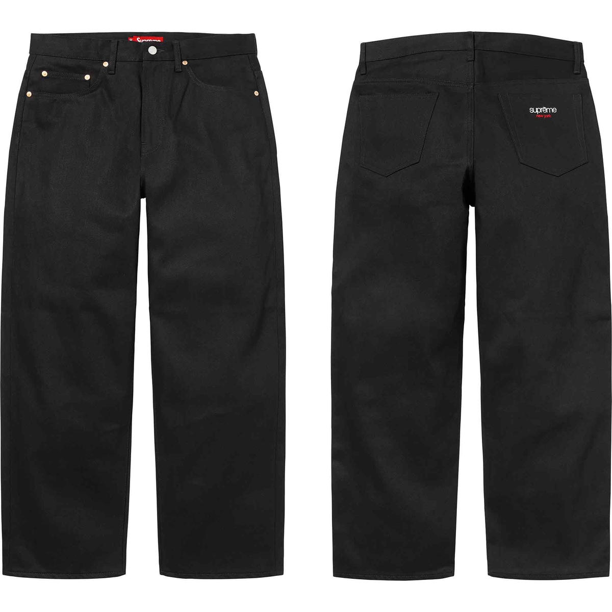 Supreme Rigid Baggy Selvedge Jean (SS25) - Rigid Black - $198