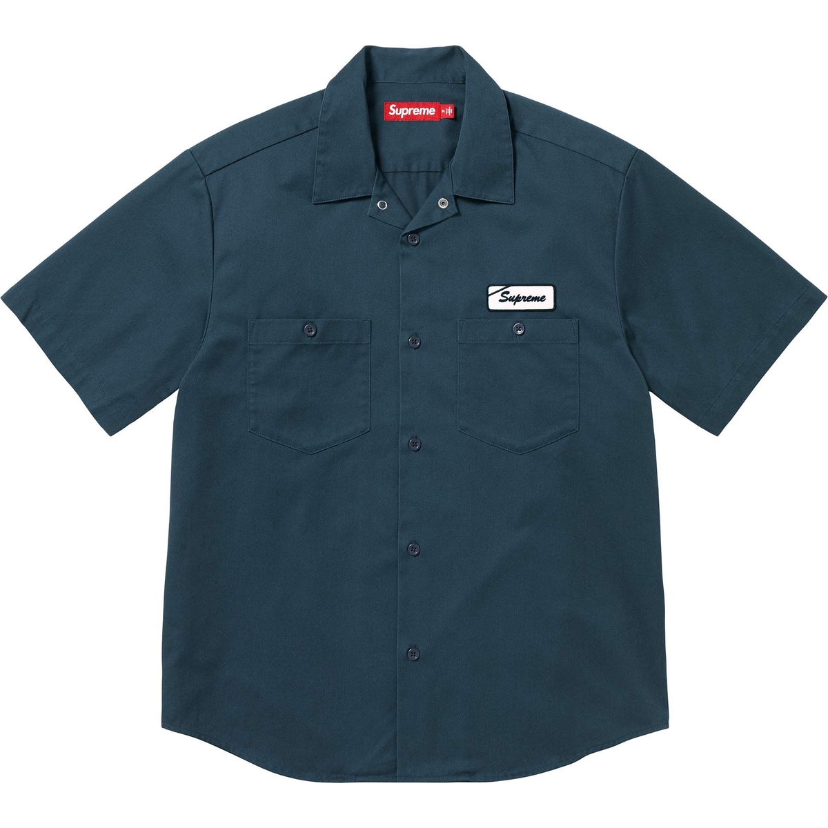 Supreme Bitch S S Work Shirt (SS25) - Navy - $148