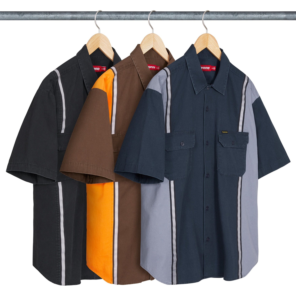 Supreme Reflective Stripe S S Work Shirt releasing on Week 6 for spring summer 2025