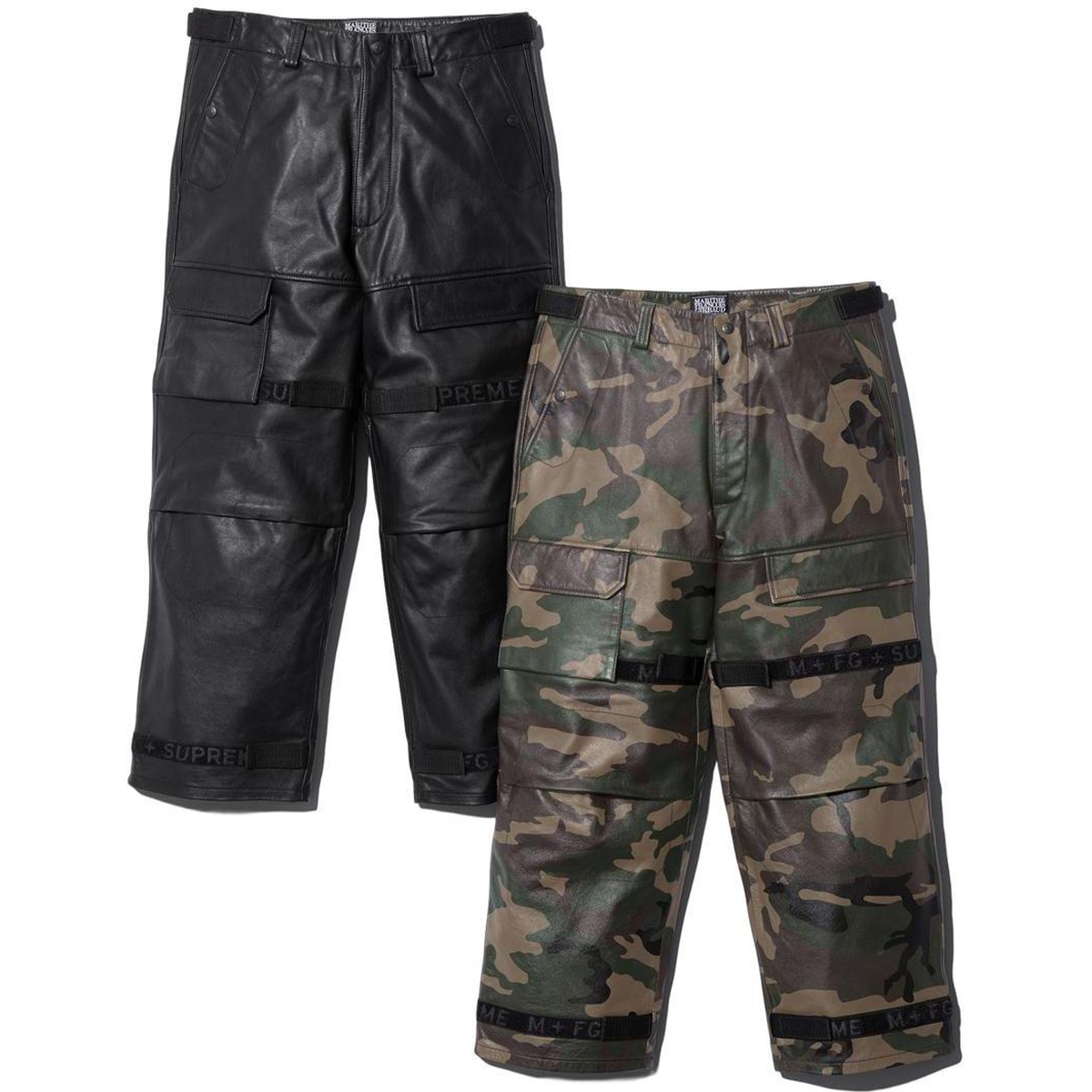 Supreme Supreme Marithé + François Girbaud Shuttle Tape Leather Cargo Pant releasing on Week 6 for spring summer 2025