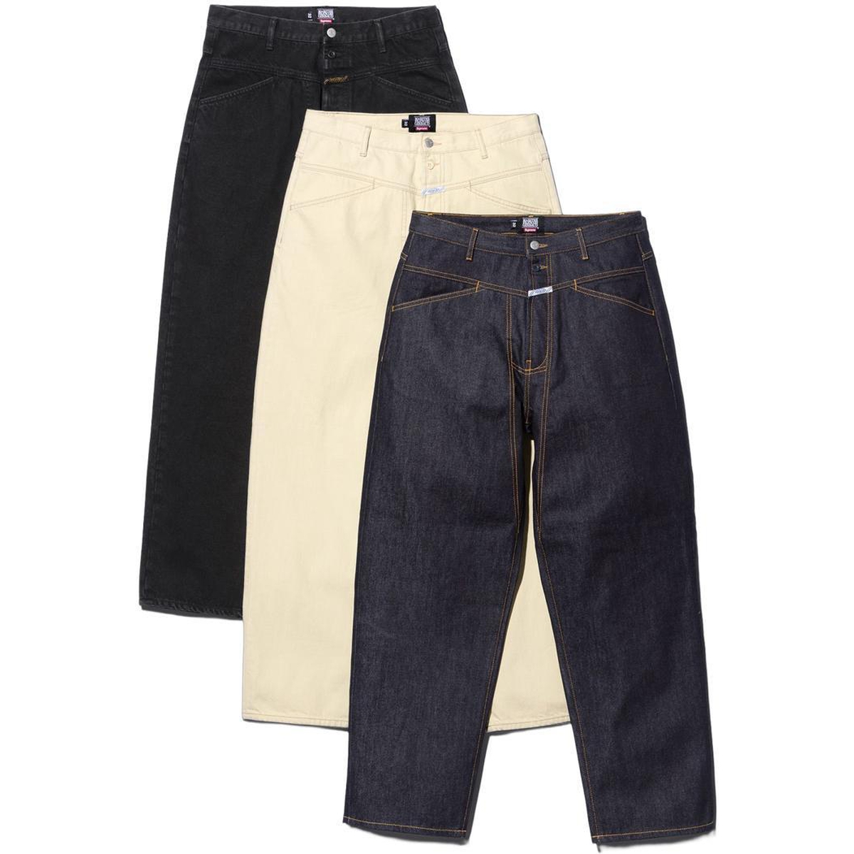 Supreme Supreme Marithé + François Girbaud X-Seam Baggy Jean releasing on Week 6 for spring summer 2025