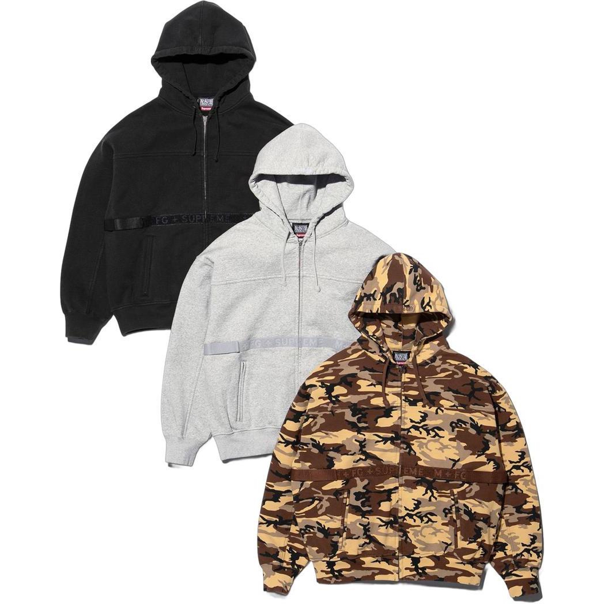 Supreme Supreme Marithé + François Girbaud Zip Up Hooded Sweatshirt releasing on Week 6 for spring summer 2025