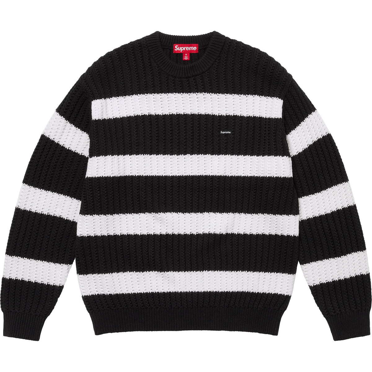 Supreme Loose Gauge Stripe Small Box Sweater (SS25) - Black - $148