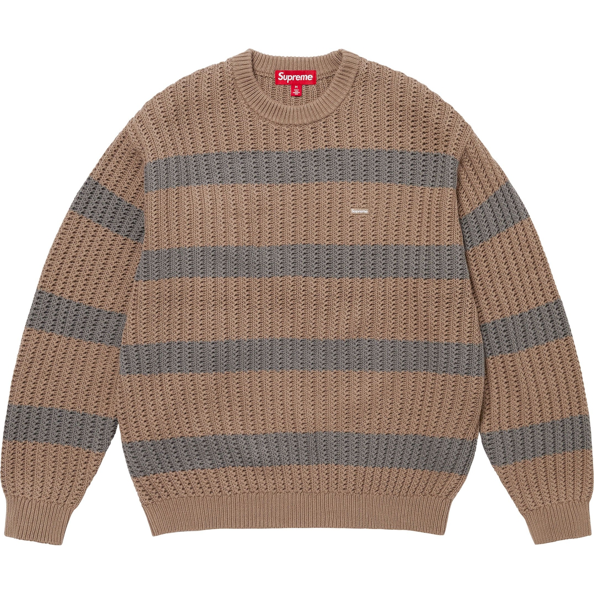 Supreme Loose Gauge Stripe Small Box Sweater (SS25) - Khaki - $148