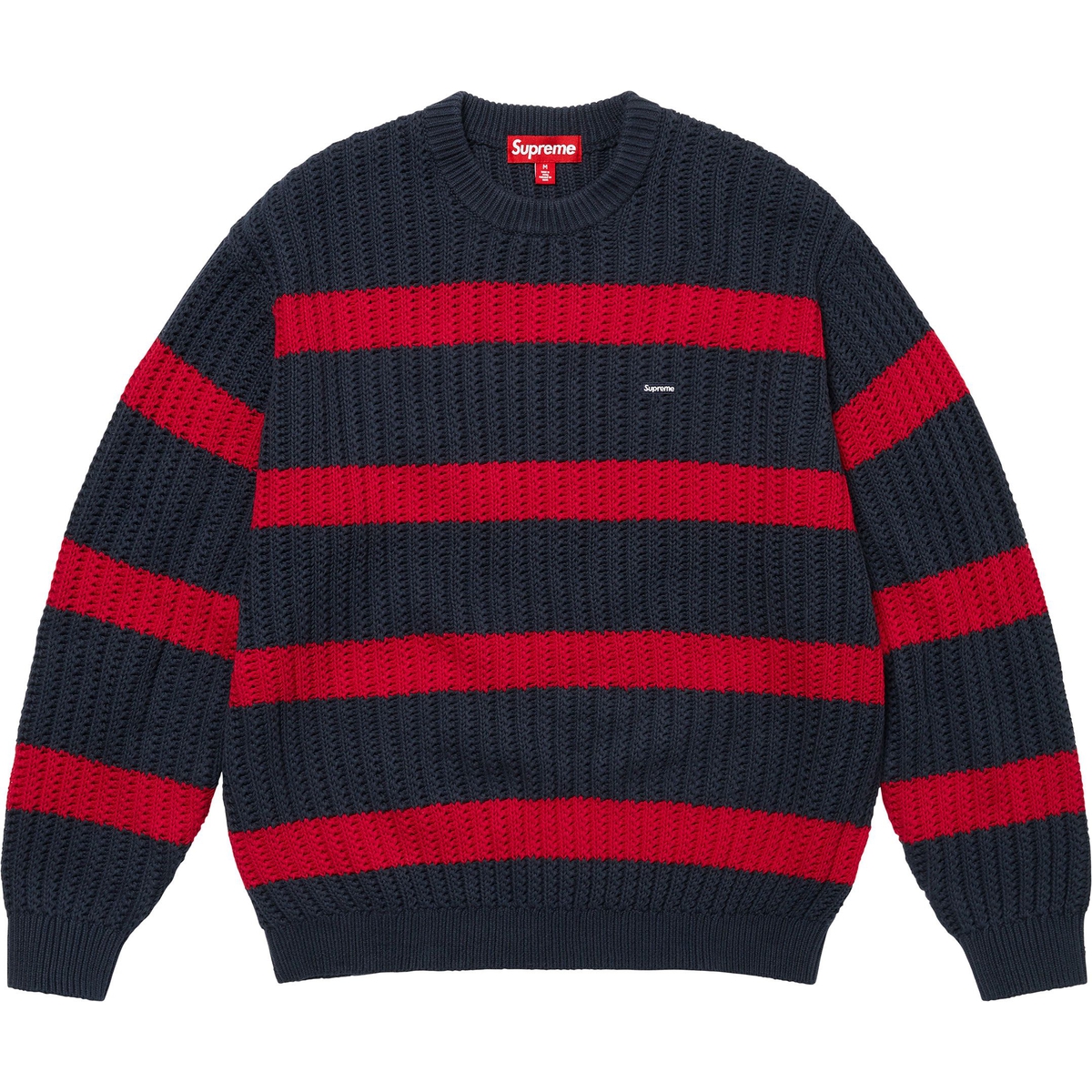 Supreme Loose Gauge Stripe Small Box Sweater (SS25) - Navy - $148