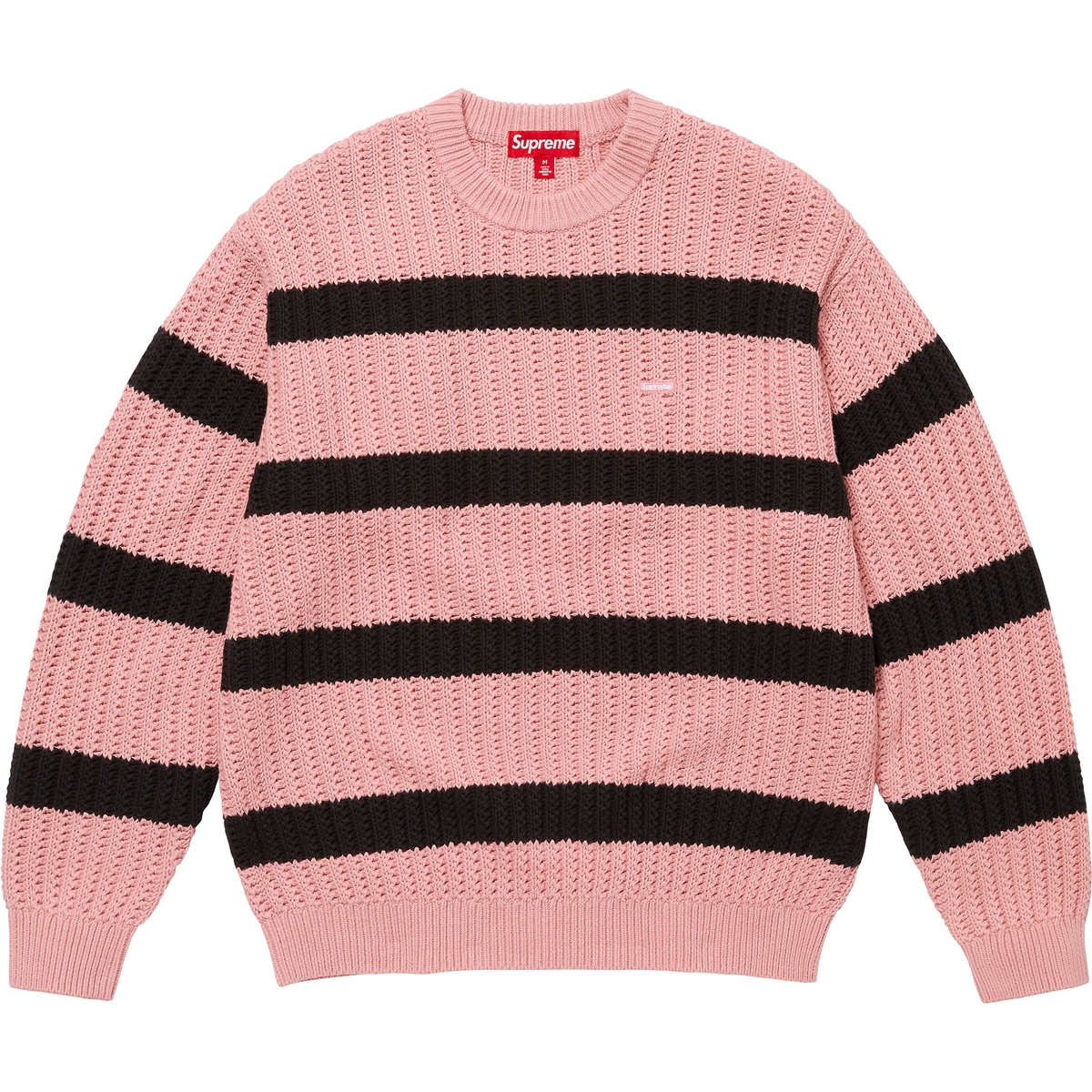 Supreme Loose Gauge Stripe Small Box Sweater (SS25) - Pink - $148