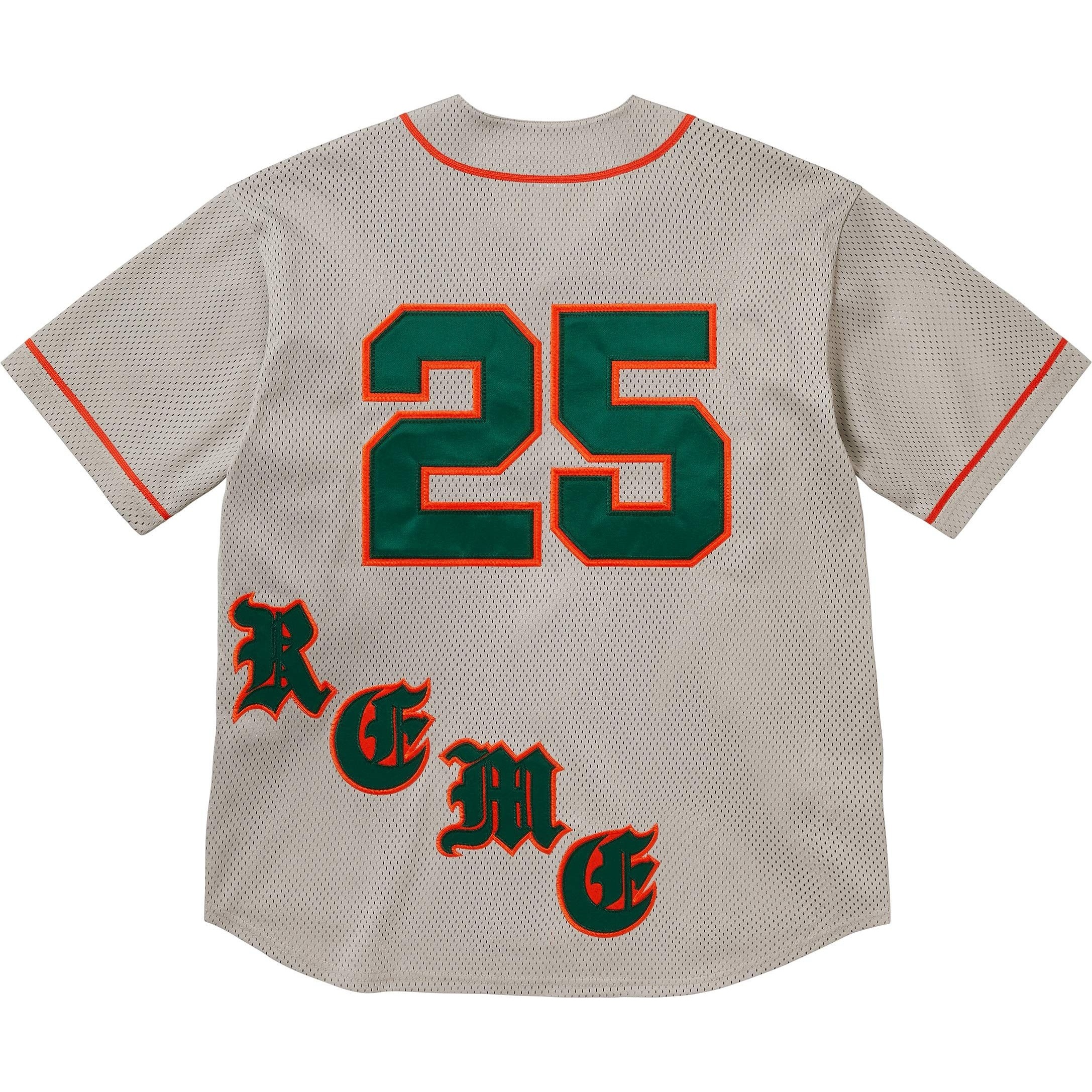 Supreme Old English Baseball Jersey (SS25) - Grey - $138