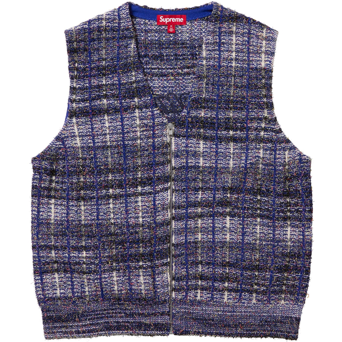 Supreme Speckled Zip Up Sweater Vest (SS25) - Blue - $168