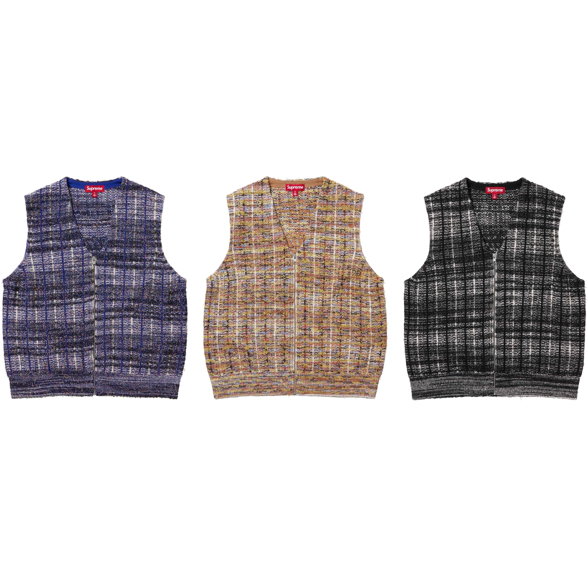 Supreme Speckled Zip Up Sweater Vest (SS25) - Group Shots - $168