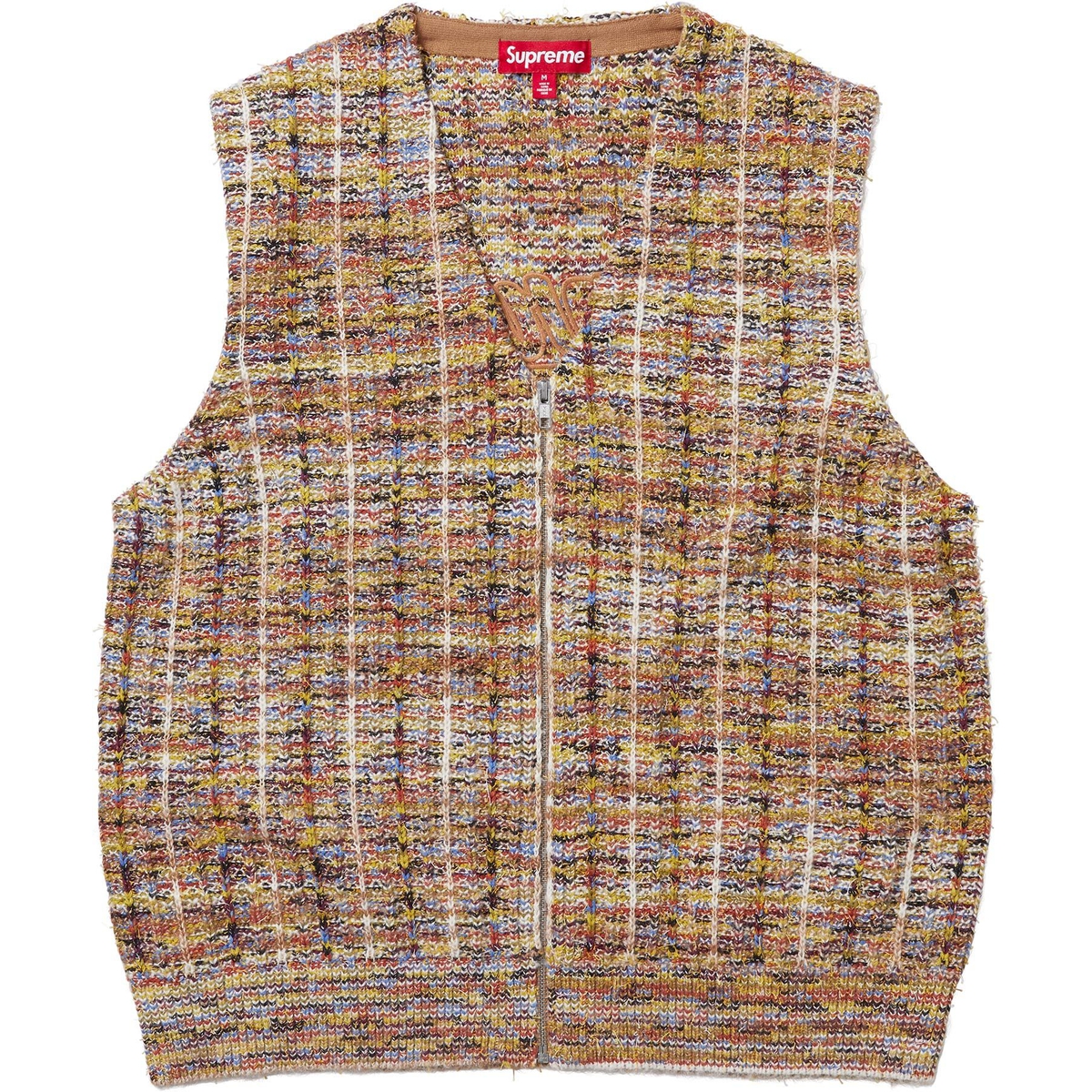 Supreme Speckled Zip Up Sweater Vest (SS25) - Tan - $168