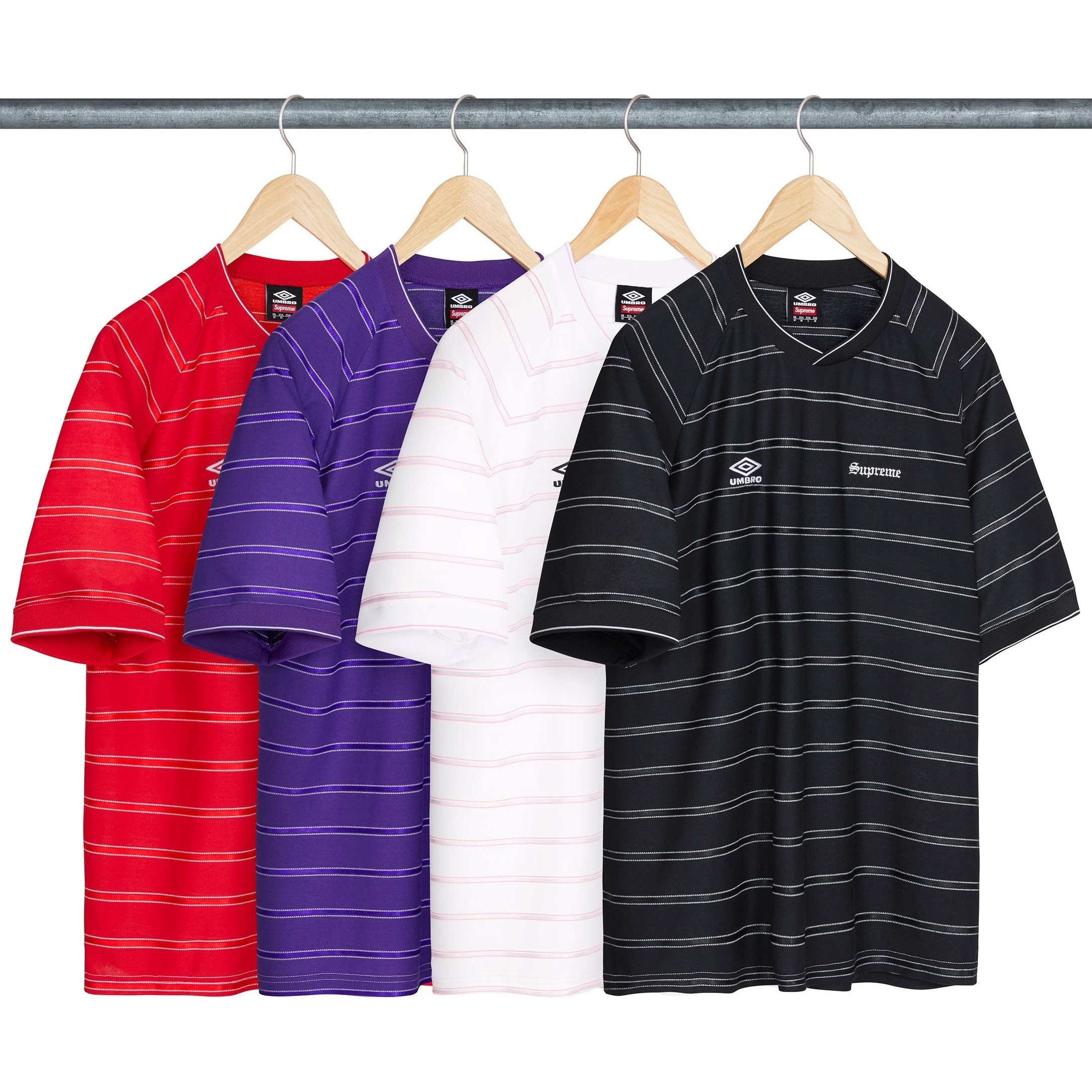 Supreme Supreme Umbro Stripe Soccer Jersey releasing on Week 5 for spring summer 2025