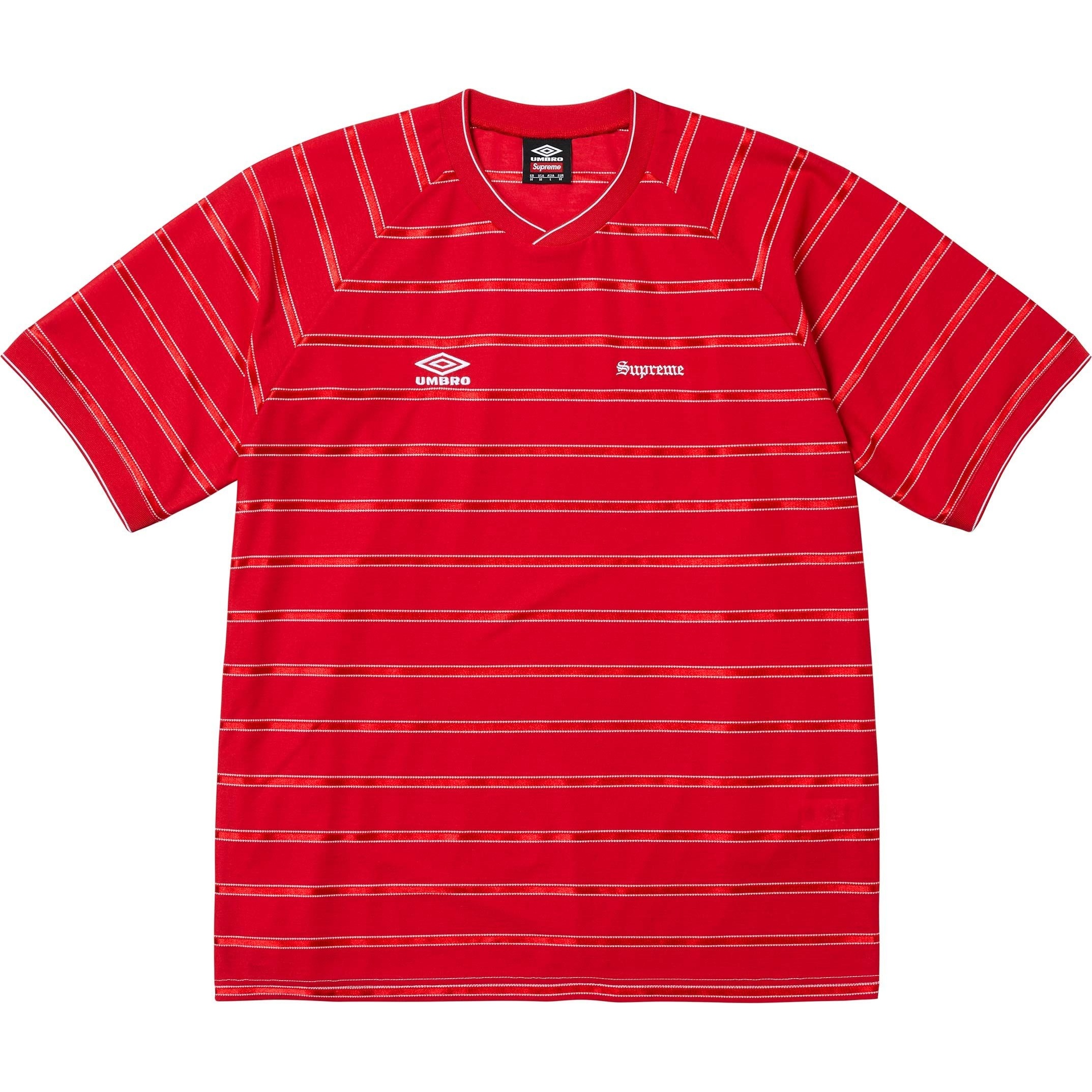 Supreme Supreme Umbro Stripe Soccer Jersey (SS25) - Red - $98