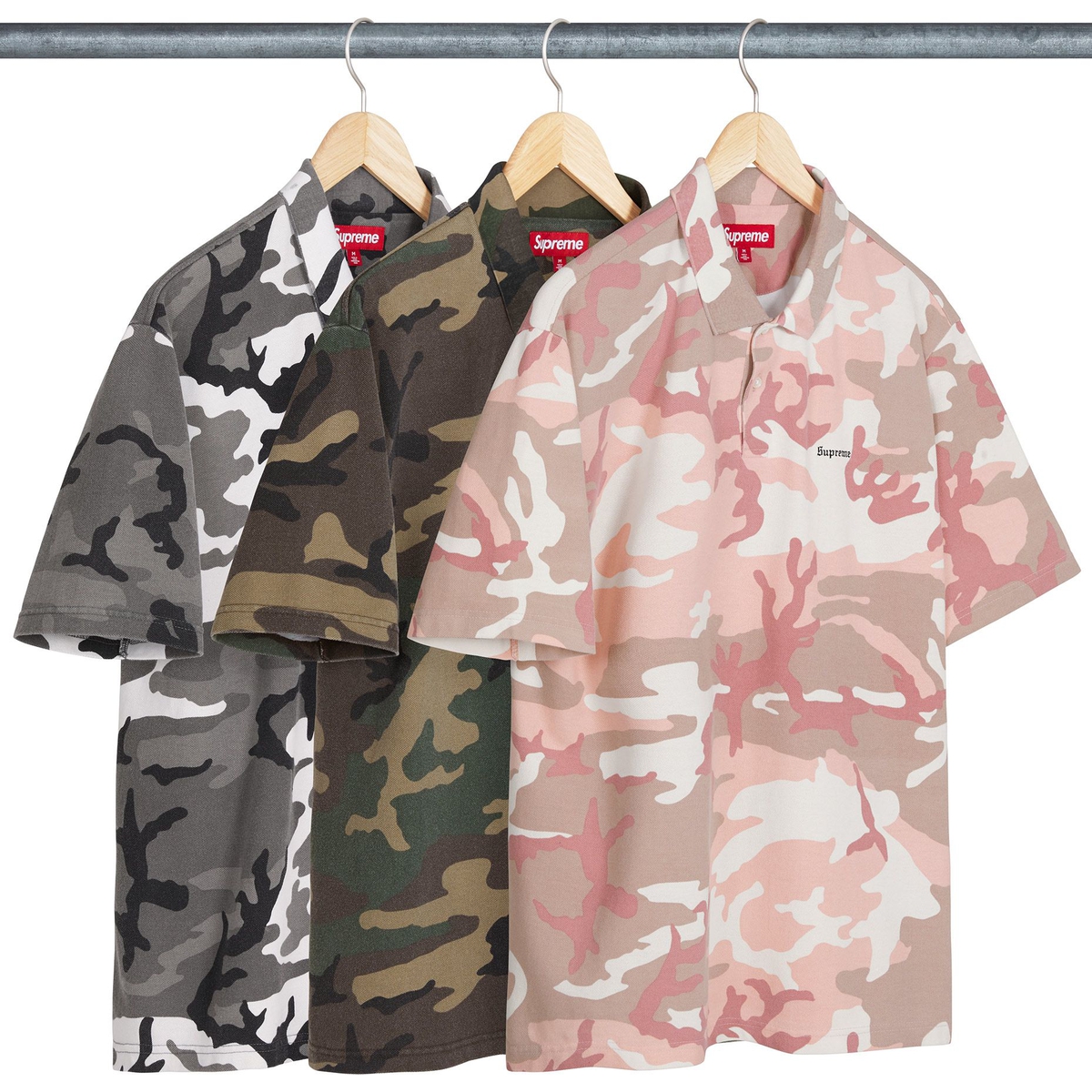 Supreme Washed Camo Polo releasing on Week 16 for spring summer 2025